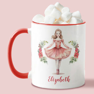 Personalised Cute Christmas nutcracker Ballerina Mug