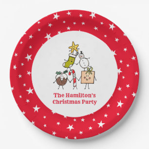 Personalised Cute Christmas Party Food Paper Plate