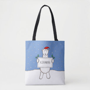 Personalised Cute Christmas Polar Bear Tote Bag