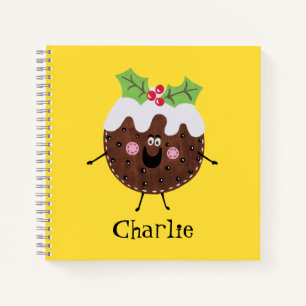 Personalised Cute Christmas Pudding Notebook