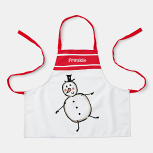 Personalised Cute Christmas Snowman Apron