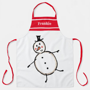Personalised Cute Christmas Snowman Apron