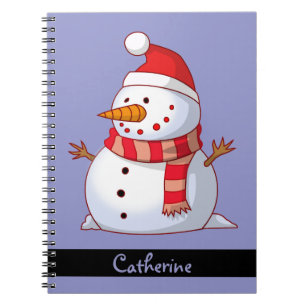 Personalised Cute Christmas Snowman Notebook