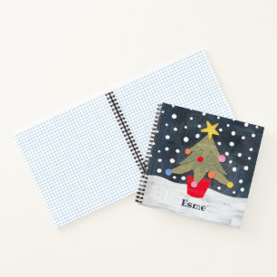Personalised Cute Christmas Tree Notebook