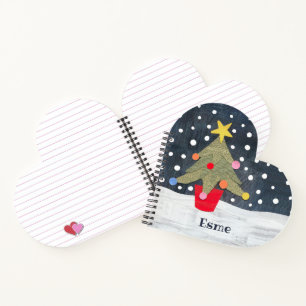 Personalised Cute Christmas Tree Notebook