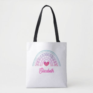 Personalised Cute Colourful Boho Rainbow Tote Bag