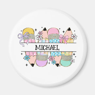 Personalised Cute Colourful Pencil - Back To Schoo Magnet