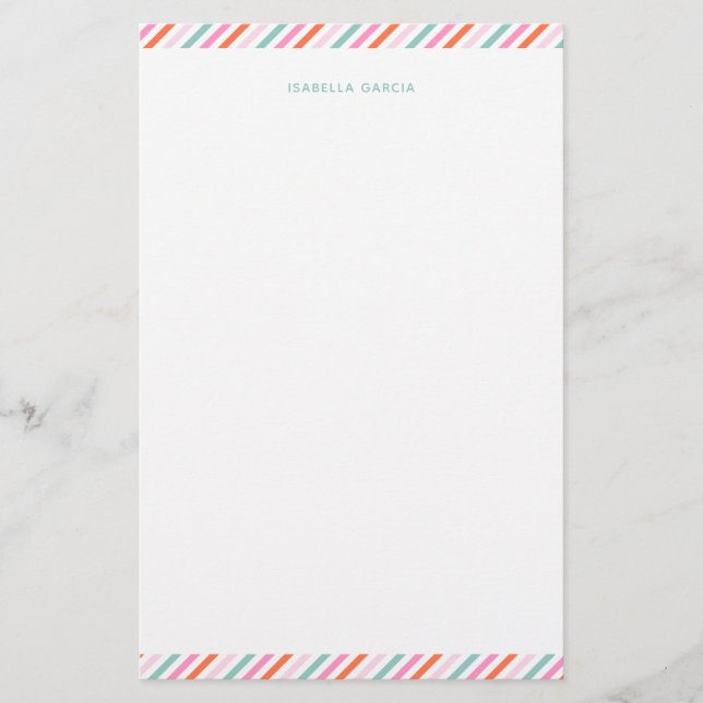 Personalised Cute Colourful Stationery Paper (Front)