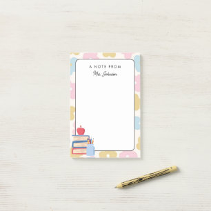 Personalised Cute colourful Teacher Back to School Post-it Notes