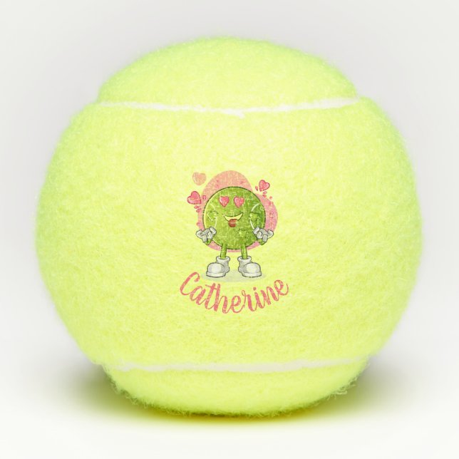 Personalised Cute Comic Tennis Ball (Front)
