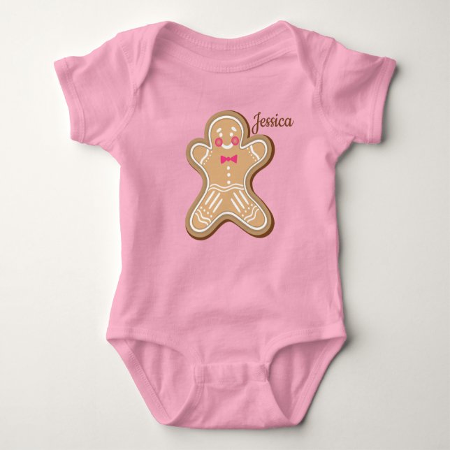 Personalised Cute Cookie Baby Bodysuit (Front)