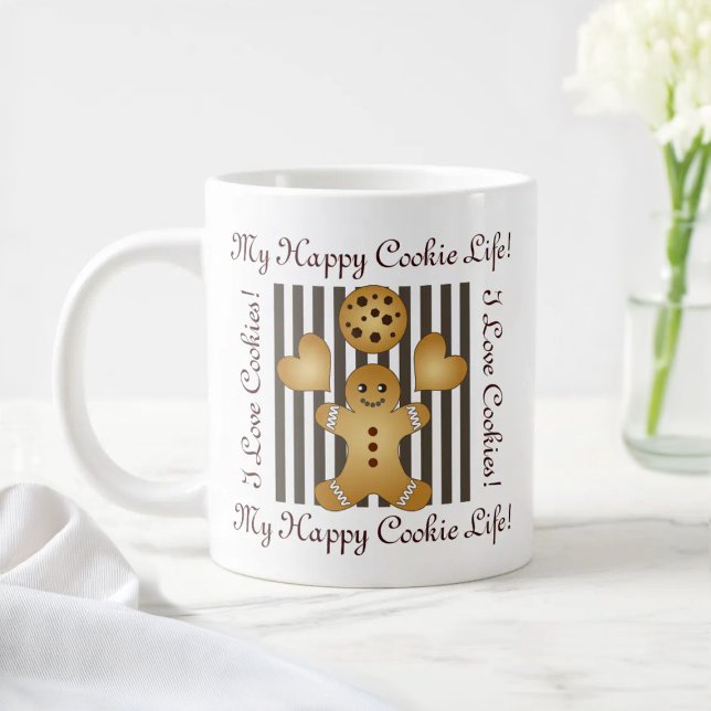 Personalised Cute Cookie Gingerbread Man Large Coffee Mug (Creator Uploaded)