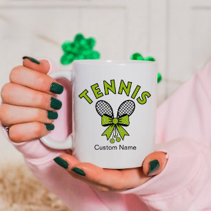 Personalised Cute Coquette Girls Tennis Coffee Mug