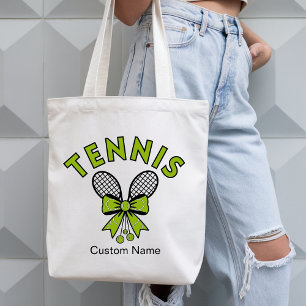 Personalised Cute Coquette Girls Tennis  Tote Bag