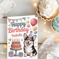 Personalised Cute Corgi Birthday