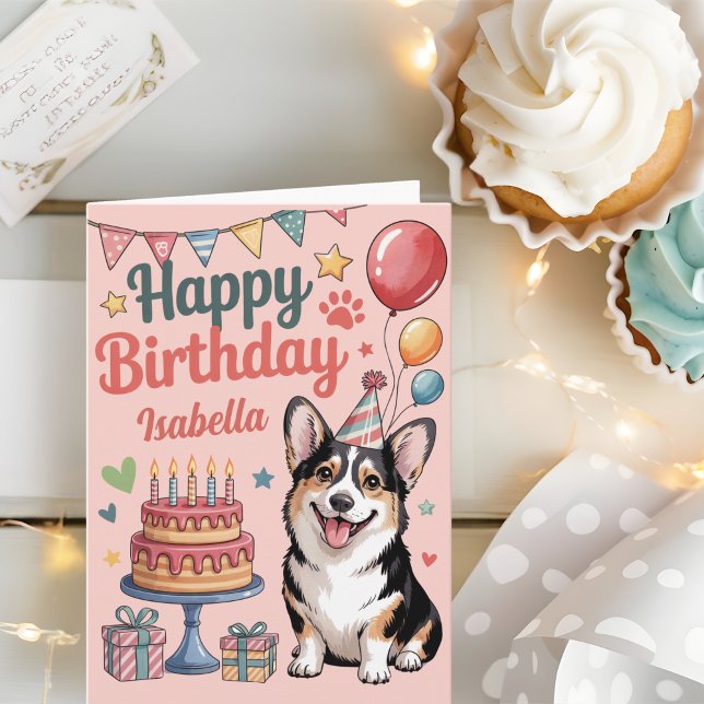 Personalised Cute Corgi Birthday Card (Creator Uploaded)