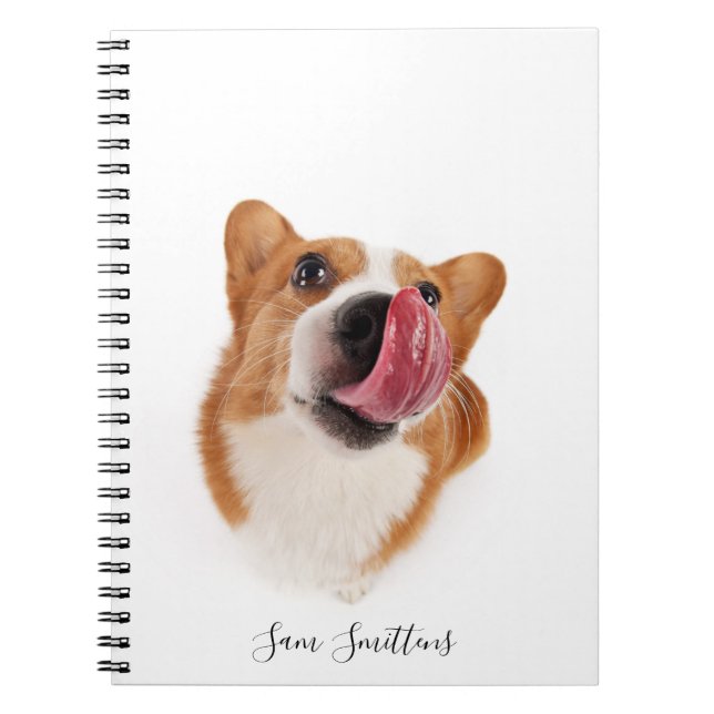 Personalised / Cute Corgi Photo Notebook (Front)