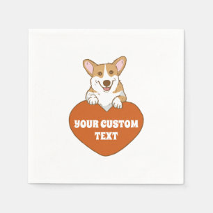 Personalised Cute Corgi Puppy Dog Napkin