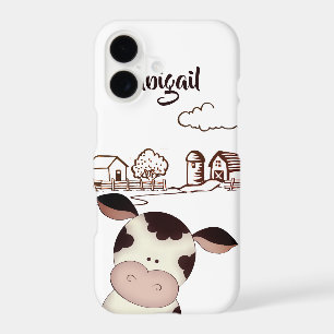 Personalised Cute Cow and Farm Background