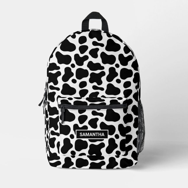 Personalised Cute Cow Print Printed Backpack (Front)