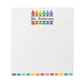 Personalised Cute Crayon Teacher's Notepad