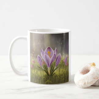 Personalised Cute Crocus Spring Illustration Mug