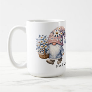 Personalised Cute Daisy Flower Gnome Women's Coffee Mug