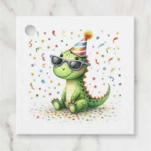 Personalised Cute Dinosaur Birthday Party Favour Tags