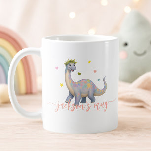 Personalised Cute Dinosaur Brontosaus Name Coffee Mug