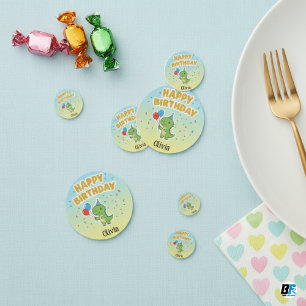 Personalised Cute Dinosaur Happy Birthday Custom N Confetti