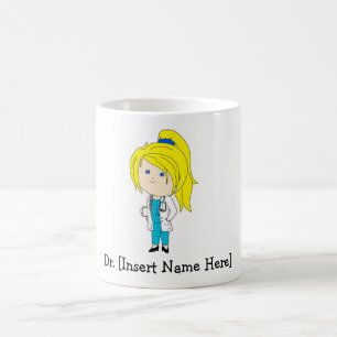 Personalised Cute Doctor Female - Blonde Coffee Mu Coffee Mug