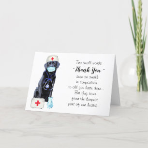 Personalised Cute Dog Medical Doctor Nurse Thank You Card