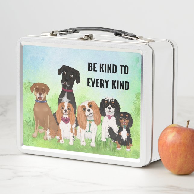 Personalised Cute Dogs Metal Lunch Box (In Situ)
