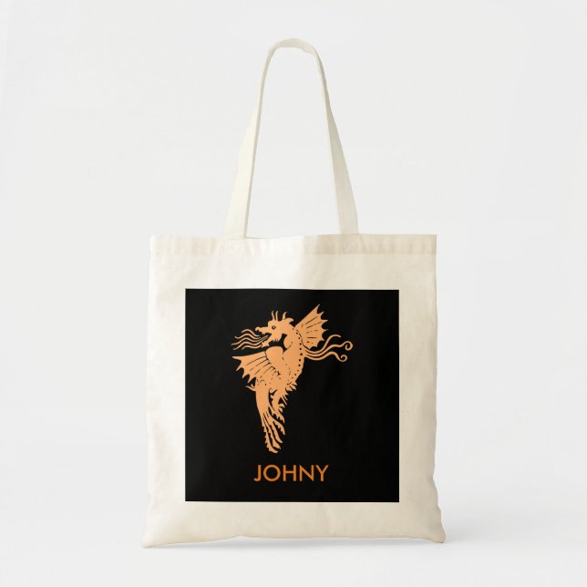 Personalised Cute Dragon Tote Bag (Front)