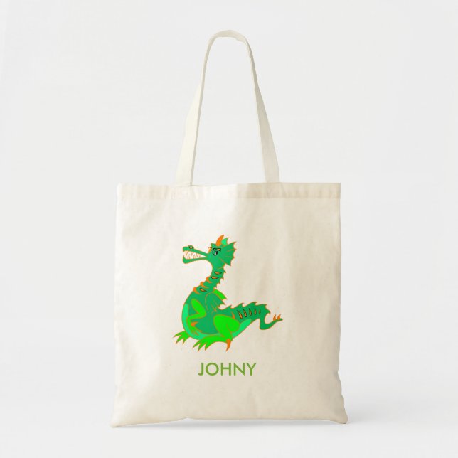 Personalised Cute Dragon Tote Bag (Front)
