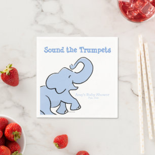 Personalised Cute Elephant Baby Shower Paper Napkin