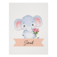 Personalised cute elephant Nursery