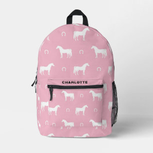 Personalised Cute Equestrian Horse Pattern Pink Printed Backpack