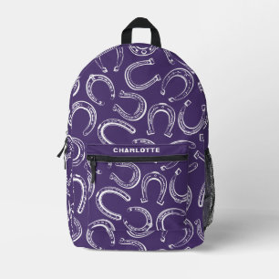 Personalised Cute Equestrian Horseshoe Pattern Printed Backpack