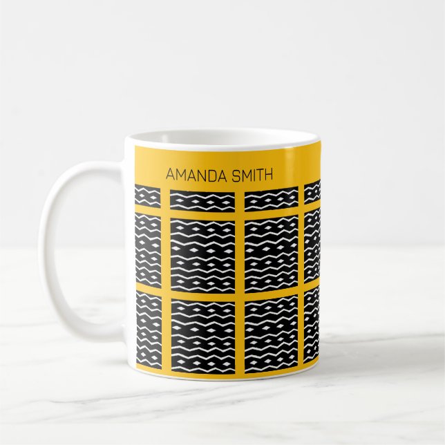 Personalised Cute Ethnic Pattern Coffee Mug (Left)