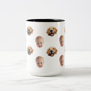 Personalised Cute Family Face 2 Photos Mug
