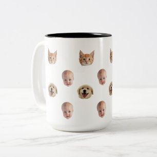 Personalised Cute Family Face 2 Photos Mug