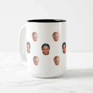 Personalised Cute Family Face 2 Photos Mug