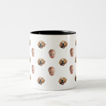 Personalised Cute Family Face 2 Photos Mug