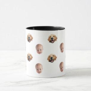 Personalised Cute Family Face 2 Photos Mug