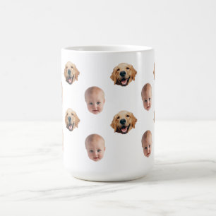 Personalised Cute Family Face 2 Photos Mug