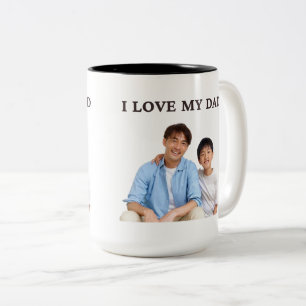 Personalised Cute Family Face 2 Photos Mug