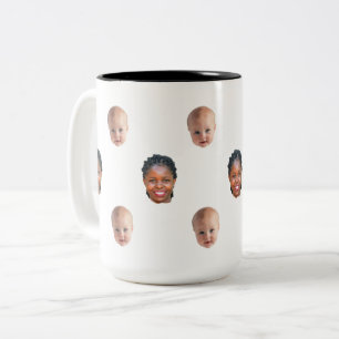 Personalised Cute Family Face 2 Photos Mug