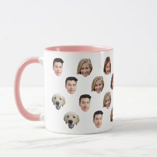 Personalised Cute Family Face 6 Photos Mug