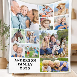 Personalised Cute Family Unique 11 Photos Collage Fleece Blanket